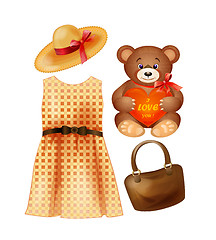 Image showing clothing, toy and accessories for the fashion girls