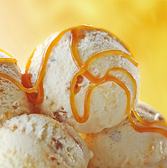 Image showing ice cream with caramel sauce