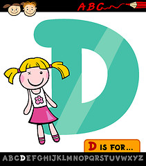 Image showing letter d with doll cartoon illustration