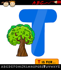 Image showing letter t with tree cartoon illustration