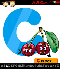 Image showing letter c with cherry cartoon illustration
