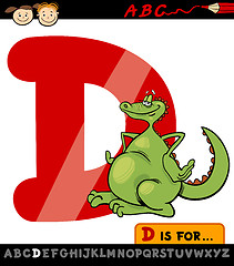 Image showing letter d with dragon cartoon illustration