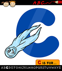 Image showing letter c with comet cartoon illustration