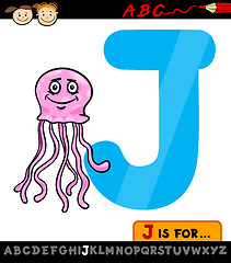 Image showing letter j with jellyfish cartoon illustration