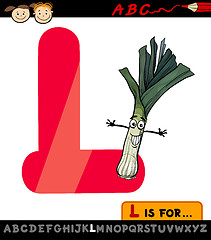 Image showing letter l with leek cartoon illustration