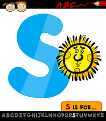 Image showing letter s with sun cartoon illustration