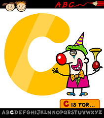 Image showing letter c with clown cartoon illustration
