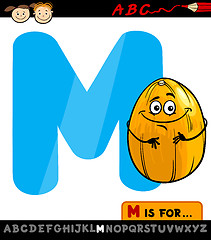 Image showing letter m with melon cartoon illustration