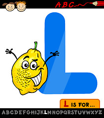 Image showing letter l with lemon cartoon illustration
