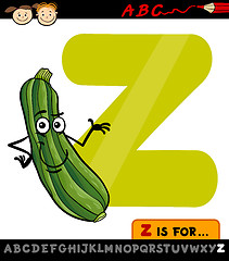 Image showing letter z for zucchini cartoon illustration