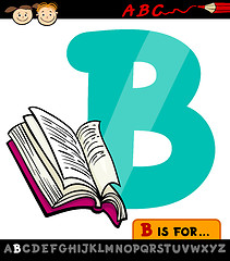 Image showing letter b with book cartoon illustration