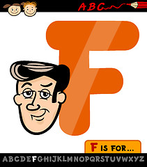 Image showing letter f with face cartoon illustration