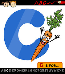 Image showing letter c with carrot cartoon illustration
