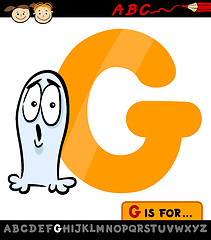 Image showing letter g with ghost cartoon illustration