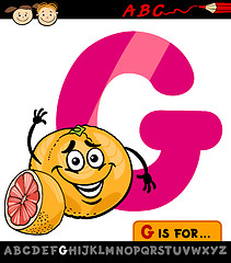 Image showing letter g with grapefruit cartoon illustration