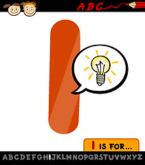 Image showing letter i with idea sign cartoon illustration