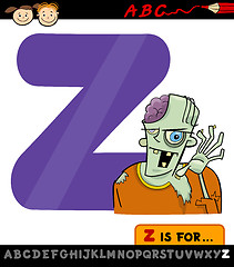 Image showing letter z for zombie cartoon illustration