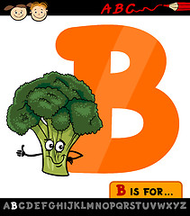 Image showing letter b with broccoli cartoon illustration