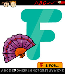 Image showing letter f with fan cartoon illustration