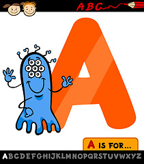 Image showing letter a with alien cartoon illustration