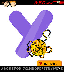 Image showing letter y with yarn cartoon illustration