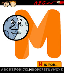 Image showing letter m with moon cartoon illustration