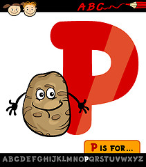 Image showing letter p with potato cartoon illustration