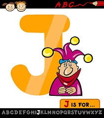Image showing letter j with jester cartoon illustration