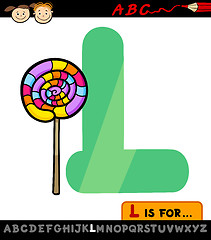 Image showing letter l with lollipop cartoon illustration