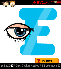 Image showing letter e with eye cartoon illustration