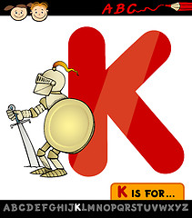 Image showing letter k for knight cartoon illustration