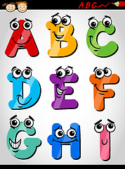 Image showing funny letters alphabet cartoon illustration