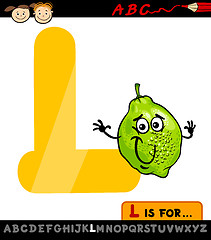 Image showing letter l with lime cartoon illustration