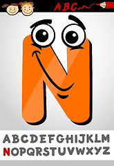 Image showing funny letter n cartoon illustration