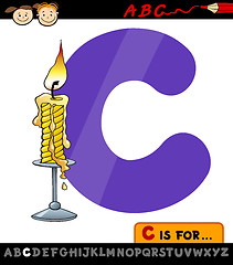 Image showing letter c with candle cartoon illustration