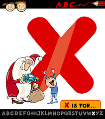 Image showing letter x with xmas cartoon illustration