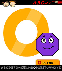 Image showing letter o with octagon cartoon illustration
