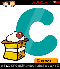 Image showing letter c with cake cartoon illustration