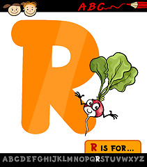 Image showing letter r with radish cartoon illustration