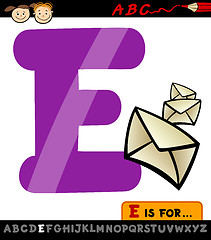 Image showing letter e with envelope cartoon illustration