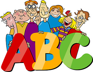 Image showing kids with abc letters cartoon