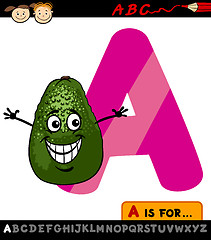 Image showing letter a with avocado cartoon illustration