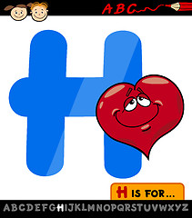 Image showing letter h with heart cartoon illustration
