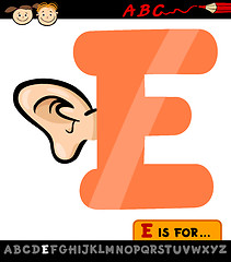 Image showing letter e with ear cartoon illustration