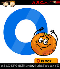 Image showing letter o with orange cartoon illustration