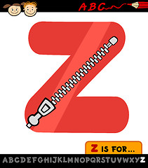 Image showing letter z with zipper cartoon illustration