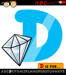 Image showing letter d with diamond cartoon illustration