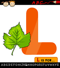 Image showing letter l with leaf cartoon illustration