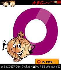 Image showing letter o with onion cartoon illustration