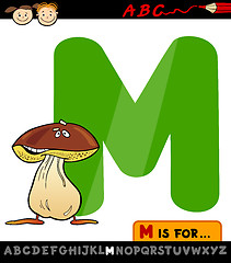 Image showing letter m with mushroom cartoon illustration